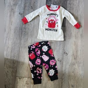 The Children's Place Mommy's Little Monster Kids Pajamas - Red and Black